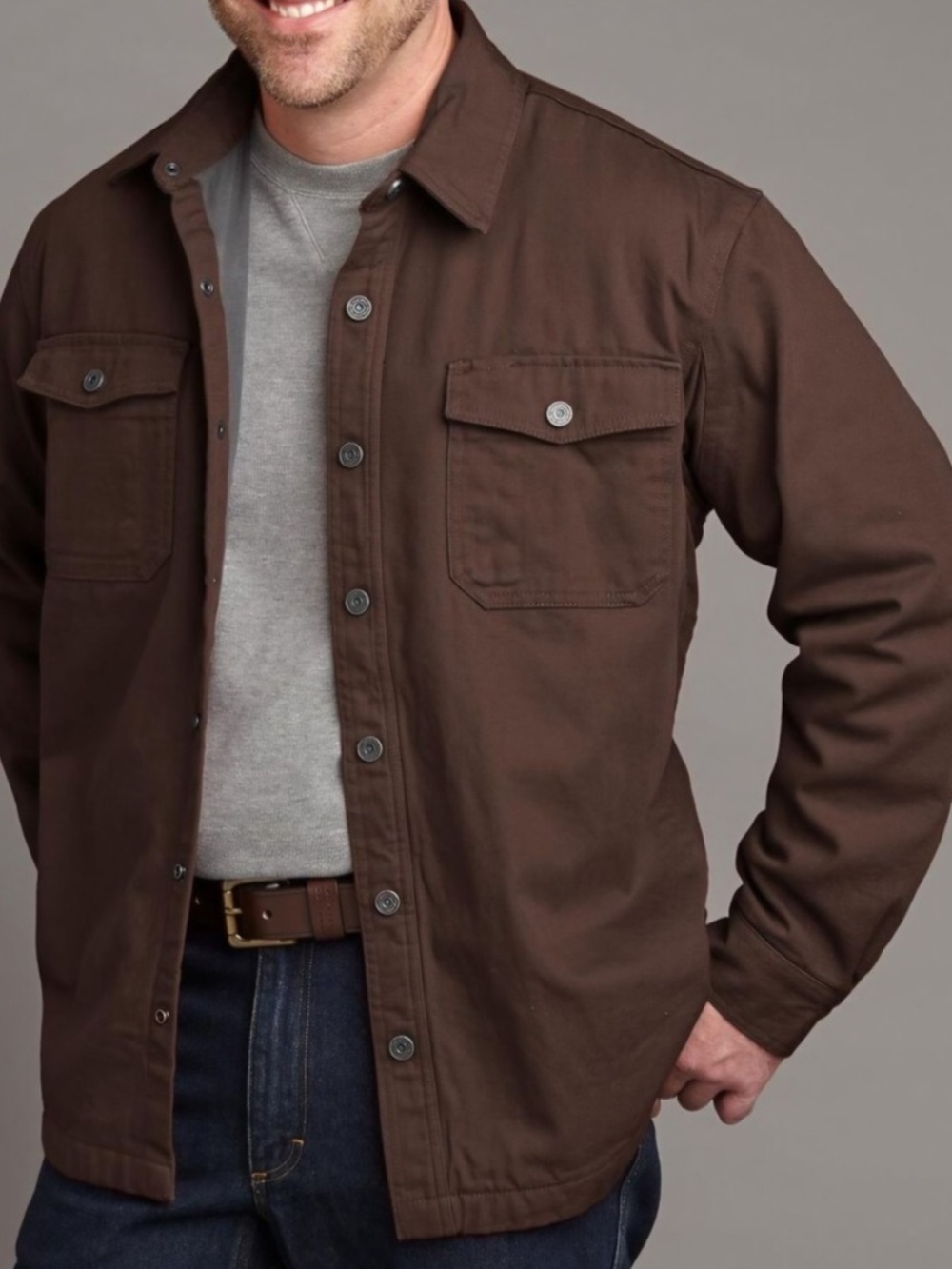 Duluth Trading Co Brown Work Shirt Jacket